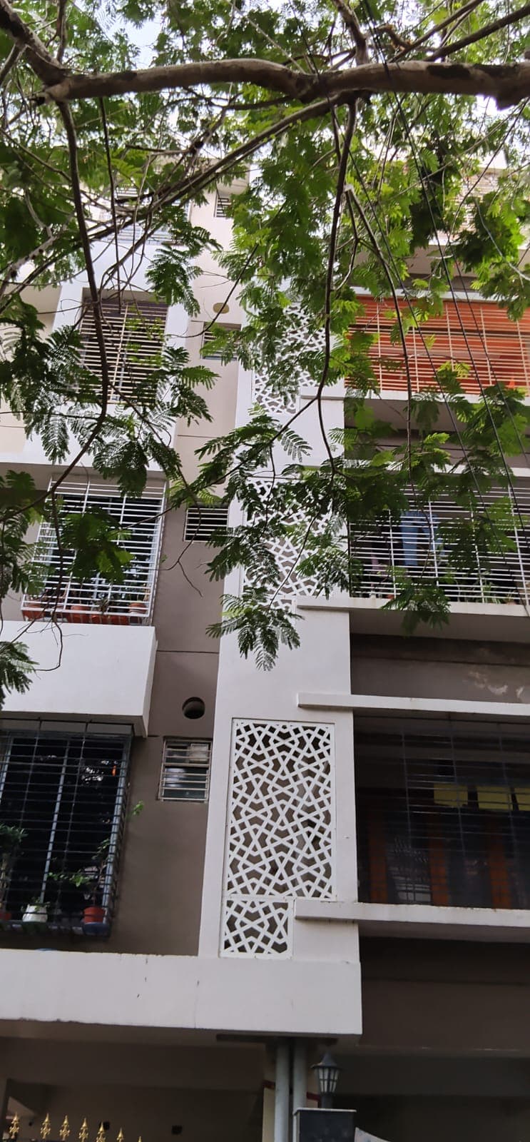 SJ Santi Niloy front facade under tree cover